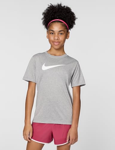 Nike Big Kid's Legend Dri-Fit T-Shirt, Tumbled Grey/Flat Silver/Heather, Large - Image 2