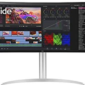 LG 49WQ95C-W 49 Inch 32:9 Curved UltraWide DQHD (5120 x 1440) Nano IPS Monitor, NVIDIA G-SYNC Compatible & AMD FreeSync Premium Pro, HDMI 2.1 & USB Type-C (90W PD), Tilt/Height/Swivel Adjustable