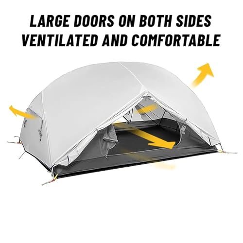 Compatible for 2 Person Tent, Ultralight Double Layer Waterproof 3 Season Camping Tent(2P UL-15D-Brown) - Image 3