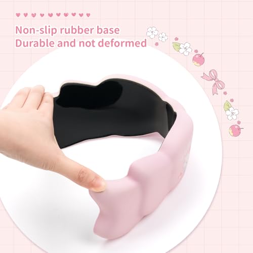 Kuitmor Memory Foam Bowknot Wrist Rest,Non-Slip Rubber Base Keyboard Wrist Rest for Gaming,or Home Office Work - FlowerCat - Image 5