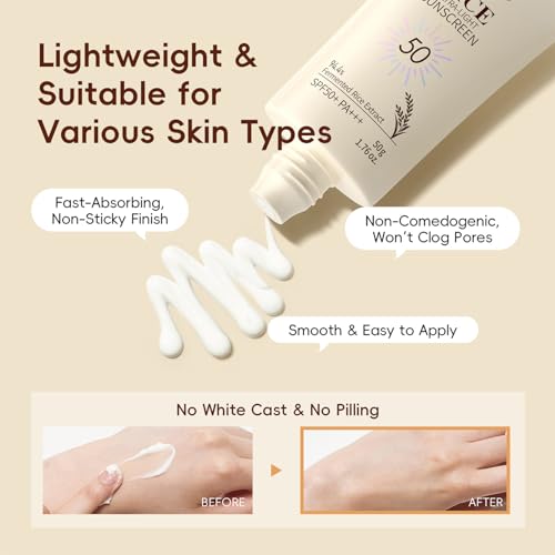 Rice Skincare Set for Women & Girls – Korean Skin Care Set with Rice Cleanser, Toner, Serum, Face Cream, Eye Cream, Sunscreen, Ice Roller, Headband & Card – Moisturizing & Skin Barrier Support (9PCS) - Image 5