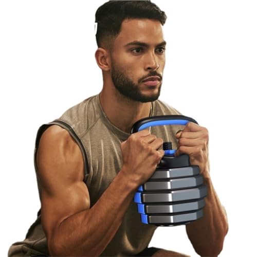 HAMEXLN Dumbbel Adjustable Dumbbell Set For Use As Dumbbells, Barbells, Kettlebells, Fitness Equipment For Men And Women Barbell, Blue - Image 4
