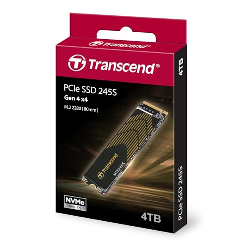 Transcend MTE245 4TB Gaming SSD with Heatsink, Up to 5,300MB/s, for PS5, Desktops, Laptops, M.2 2280 PCIe 4.0 NVMe Gen4x4 Internal Solid State Hard Drive, 3D TLC NAND, High-Speed Internal SSD - Image 2