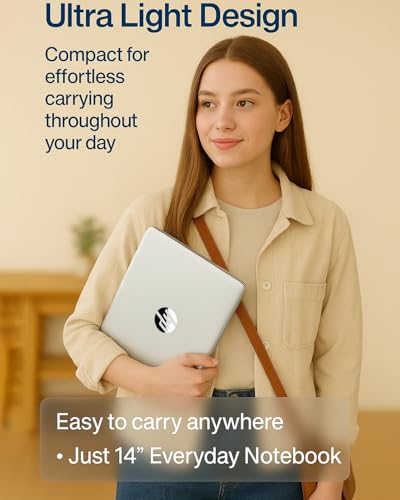 HP Business Student Laptop Computer - Windows 11 Pro & Microsoft Office Lifetime | 14 inch HD | AI-Powered, 12 Hr Batter | HP N-Serious Laptop| 16GB RAM, 128GB UFS, 256GB Extend Micro SD | Silver - Image 4