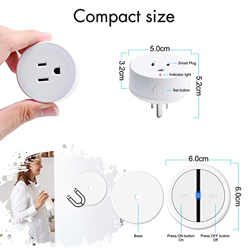GREENCYCLE WiFi Smart Outlet Plug with Remote, Support APP Remote Control, Voice Control, Timer, Suitable for Alexa and Google Home, FCC ETL Certified, White, 5PK - Image 3