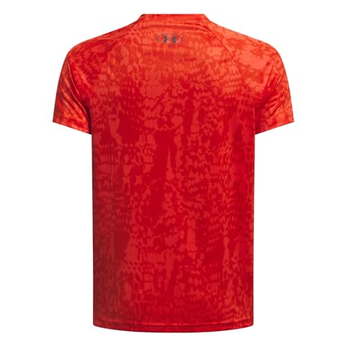 Under Armour Boys Tech Big Logo Printed Short-Sleeve T-Shirt, (847) Fire / / Castlerock, Medium - Image 2