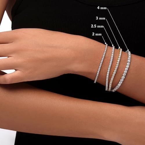 18K Yellow Gold Plated Silver Bracelet With 14.50 TCW Lab Grown Moissanite (D Color, Round Brilliant, VVS Clarity), Handcrafted Sustainable Fine Jewelry - Image 2