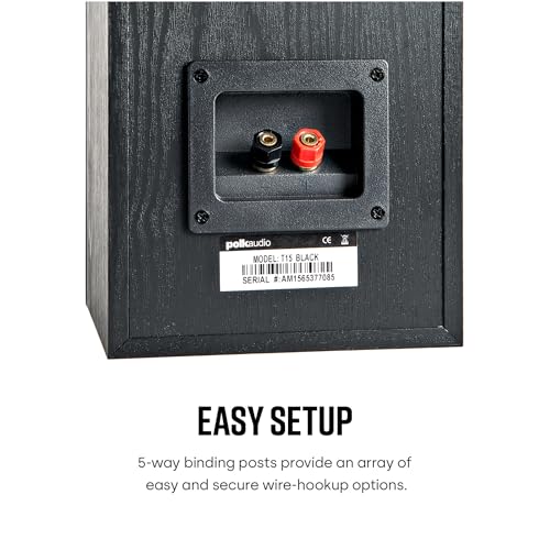 Polk Audio T15 Home Theater and Stereo Bookshelf Speakers – Deep Bass Response, Dolby and DTS Surround, Wall-Mountable, Pair, Black - Image 4