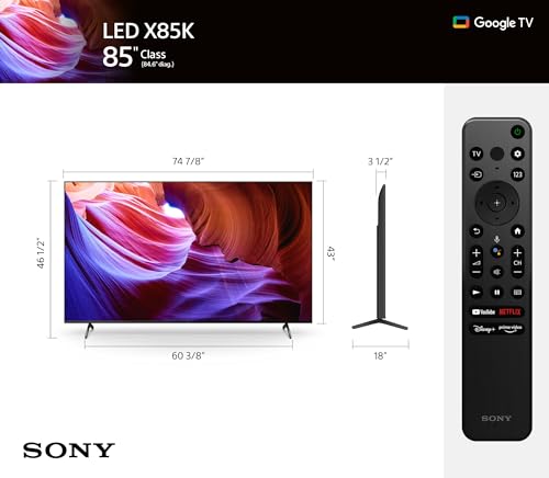 Sony 85 Inch 4K Ultra HD TV X85K Series: LED Smart Google TV with Dolby Vision HDR and Native 120HZ Refresh Rate KD85X85K- Latest Model - Image 4