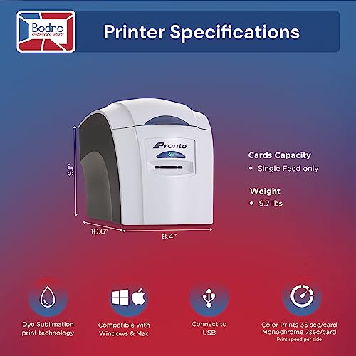 Bodno Magicard Pronto ID Card Printer & Super Supplies Package ID Software, Camera, 300 Cards and 300 Print Ribbon - Bronze Edition - Image 5