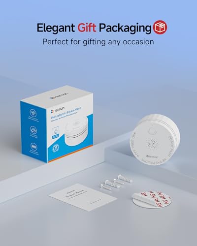 Heiman Smoke Detector, Photoelectric Fire Alarm, 10-Year Battery Powered Smoke Alarms for Home, UL 217 10th Ed. Certified, Portable Small Compact, Test Silence Button & Low Battery Warning, RV, Travel - Image 9