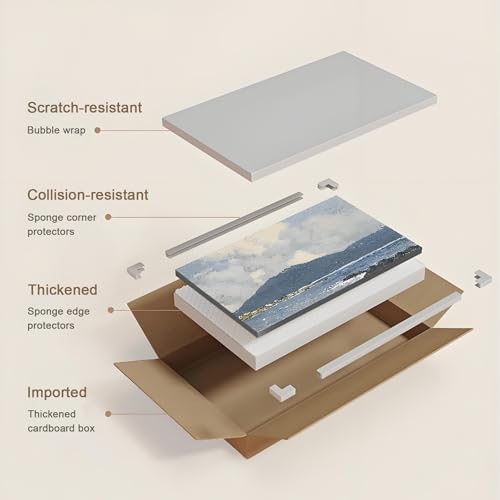 Framed Modern Abstract Wall Art for Living Room, Set of 3 Piece Dark gray Canvas Painting Prints for Dining Room Bedroom Hallway Home Office Wall Decor, Makes a statement on a 13.1-foot sofa wall - Image 9