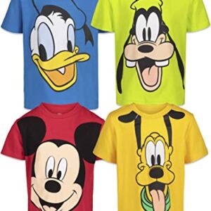 Disney Mickey Mouse Goofy Donald Duck Big Boys 4 Pack T-Shirts Multicolored 10-12
