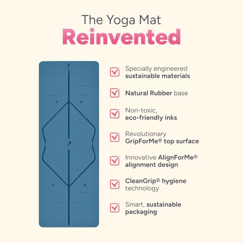 LIFORME Yoga Mat & Travel Mat & Yoga Pad Bundle Pack – Patented Alignment System, Eco-Friendly, Non-Slip Warrior-Grip, Made with Natural Rubber, Thick, Sweat Resistant, Comfortable - Blue/Blue/Blu - Image 4