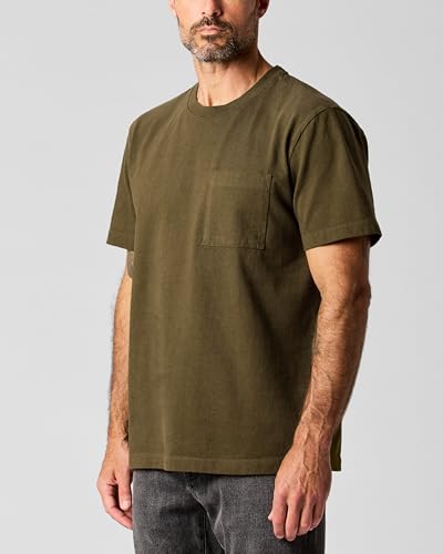 Huckberry Flint and Tinder American Heavyweight Pocket T-Shirt, Mens Shirt, Dark Olive, X-Large - Image 3