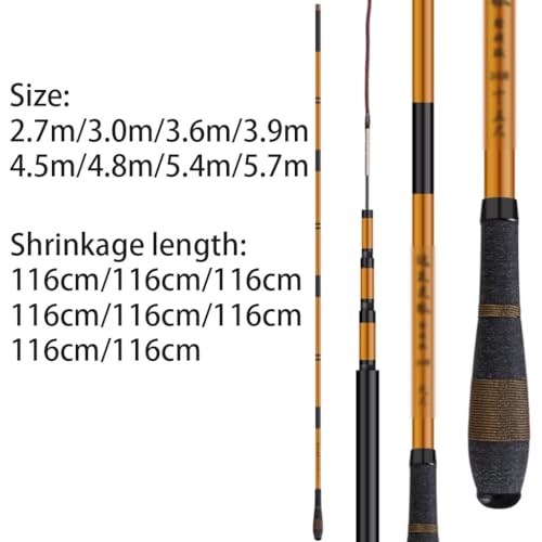 Lightweight Fishing Rod Telescopic and Reel Combo carp ice Pole Carbon Hand Gear Set (4.8m) () - Image 2