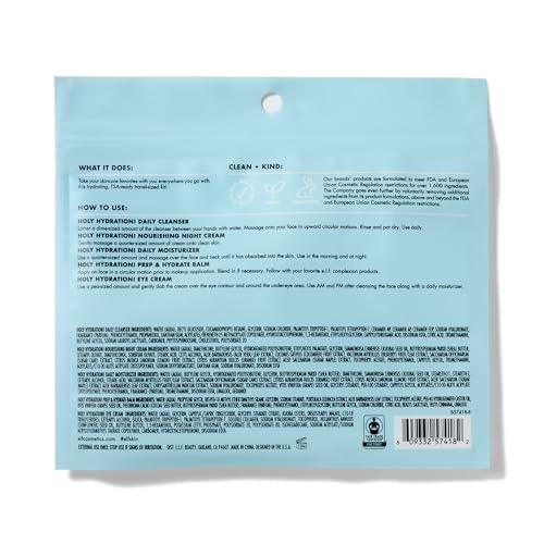 e.l.f. Skin Holy Hydration! Jet Set Travel-Friendly Hydrating Skincare Kit with Cleanser, Balm, Moisturizer, Eye & Night Cream, Vegan & Cruelty-Free - Image 4