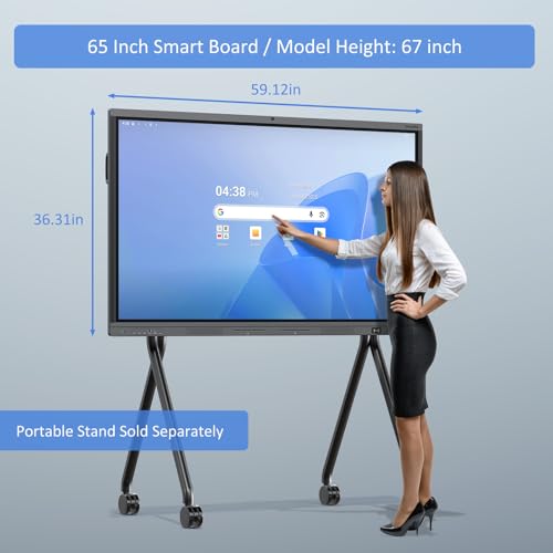 Shiarffe X5 Smart Board 65 Inch 4K Interactive Whiteboard Google EDLA-Certified All-in-One Touchscreen Digital Display Built-in 48MP Camera Mics and Speaker for Classrom Hybrid Work - Image 9
