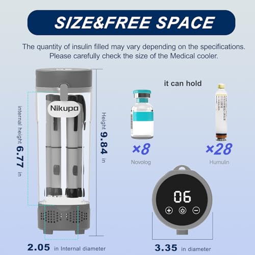 Insulin Cooler Travel Case TSA Approved, Portable Refrigerated Medical Cooler (1–7 Medication Pens), Diabetes Travel Case for Insulin (Grey) - Image 3