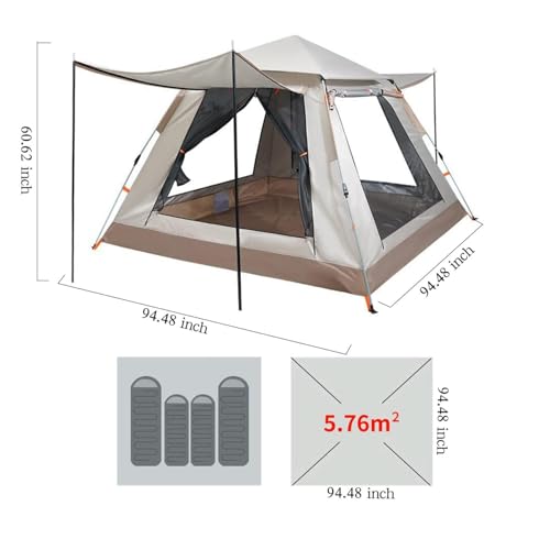 4-Person Waterproof Camping Tent, Spacious Lightweight, Durable, Easy Setup for Hiking, Backpacking, Family Camping - Image 6