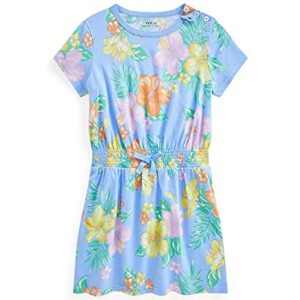 POLO RALPH LAUREN Little Girls Floral Jersey T-Shirt Dress (Floral Hibiscus Print(7001), 2T)