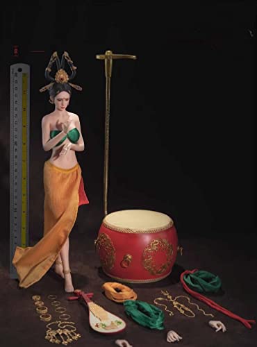 1/6 Scale Female Action Figure,12inch Flexible Chinese Ancient Beauty Music Girl Dunhuang Goddess Action Figure Collectible (Red) - Image 2