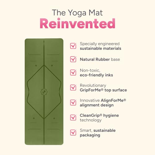 LIFORME Original Mat & Travel Mat & Yoga Pad Bundle Pack – Patented Alignment System, Eco-Friendly, Non-Slip Warrior-Grip, Made with Natural Rubber, Thick, Sweat Resistant, Comfortable - OLI/OLI/OLI - Image 4