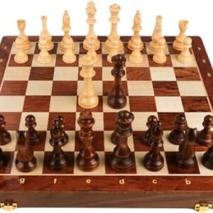 EHVYBDX International Chess Wooden Chess Set Professional Luxury Chess Set Portable Travel Chess Board for Educational Family Birthday Game Chess Gifts