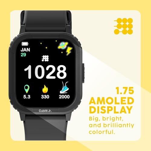 Cubitt Jr. Smartwatch Fitness Tracker for Kids and Teens with Games, Step Counter, Sleep Monitor, Heart Rate Monitor, Calculator, Activity Tracking, 1.75" AMOLED Touchscreen, Waterproof – Dusty Lilac - Image 5