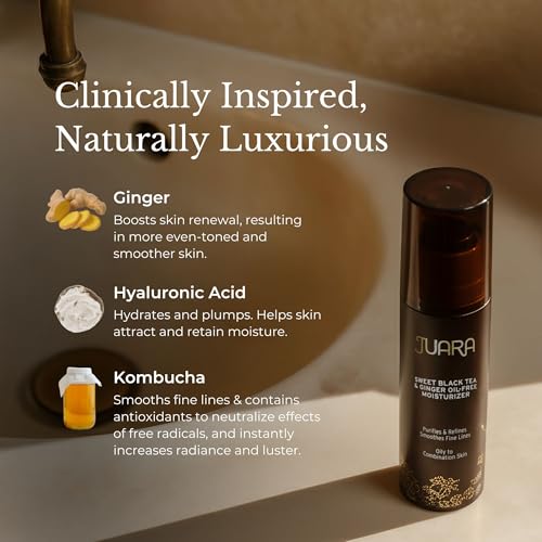 JUARA: Sweet Black Tea & Ginger Oil-Free Moisturizer Lightweight Face Gel Cream with Hyaluronic Acid - Mattifying Hydration for Oily, Combination & Acne-Prone Skin - Pore Refining Treatment -1.7oz - Image 5