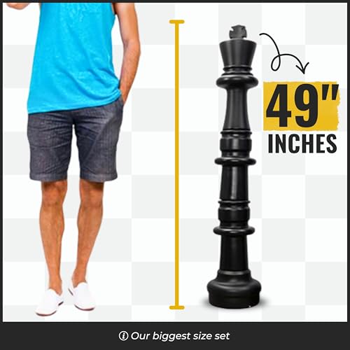 MegaChess Giant Chess Set Game with 49" Tall King - A Large Chess Set Yard Game for Families Looking for Outdoor Jumbo Games - 32 Large Pieces Made from Durable HDPE (Nylon Mat Board Included) - Image 2