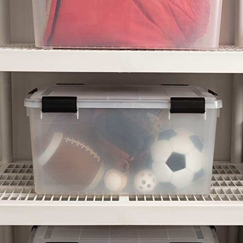 IRIS USA 62.8 Quart Plastic Storage Bin Tote Organizing Container with Durable Lid and Seal and Secure Latching Buckles, 4 Pack - Image 5