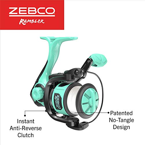 Zebco Kids Rambler Telescopic Spinning Reel and Fishing Rod Combo, 23.5-Inch to 5-Foot 3-Inch Telescoping Fishing Rod, Size 20 Reel, Pre-Spooled with 8-Pound Cajun Line, Seafoam/Black - Image 4