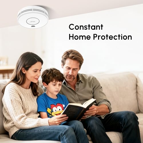 Smoke Detector Carbon Monoxide Detector Combo 10 Year Battery, KARUOTOP Smoke Alarm CO Detector with Large Test/Silence Button, Adhesive or Screw Installation - Image 9