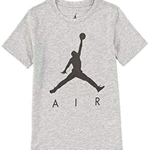 Nike AIR Jordan Boys’ Jumpman T-Shirt (Grey/Black, Medium)