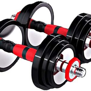 Gym Bench Men’s Fitness Dumbbell Set Adjustable Weight Stainless Steel Dumbbells with Silicone Cover and Diamond Grain Non-Slip Handle Ideal Strength Training Equipment Size:30kg