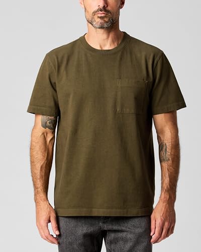 Huckberry Flint and Tinder American Heavyweight Pocket T-Shirt, Mens Shirt, Dark Olive, X-Large - Image 2