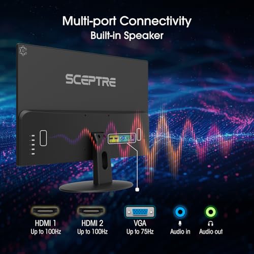 New! Sceptre 24-inch Prime Monitor 100Hz 100% sRGB HDMI x2 VGA Build-in Speakers Machine Black 2026 (E248W-19203R Series) - Image 5