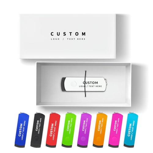 Custom USB Flash Drive, Personalized USB Thumb Drive Memory Stick, Portable Swivel USB Pen Drive High Speed U Disk for External Data Storage (128GB,100PCS) - Image 3