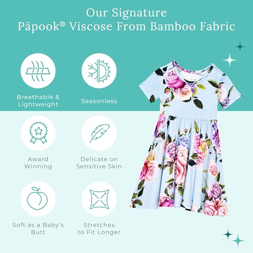 Posh Peanut Girls Dresses – Soft Toddler Twirl Dress Made with Viscose from Bamboo – Fall, Spring, Summer Dresses for Girls (3-4 Years) Country Rose - Image 5