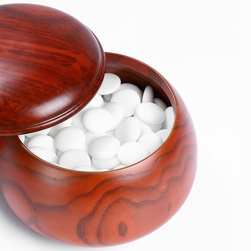 Top Natural Crystal Jade Go Board Game Set, Solid Wood Chessboards, Go Game - Weiqi, Wei Qi, Chinese Decor & Gifts, Chinese New Year Decor (Jujube Wood jar) - Image 3