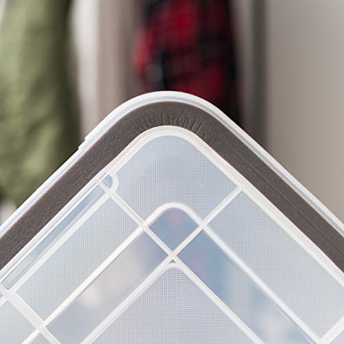 IRIS USA 62.8 Quart Plastic Storage Bin Tote Organizing Container with Durable Lid and Seal and Secure Latching Buckles, 4 Pack - Image 9