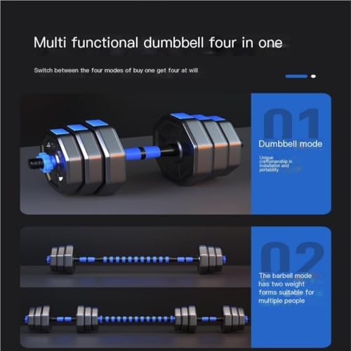 HAMEXLN Dumbbel Adjustable Dumbbell Set For Use As Dumbbells, Barbells, Kettlebells, Fitness Equipment For Men And Women Barbell, Blue - Image 8