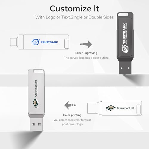 Custom Swivel Metal OTG Flash Drive – Personalized USB 3.0 + Type-C Dual Interface Thumb Drive, Branded Logo USB Stick for Business Gifts, Events, Promotions (100,8 GB) - Image 5