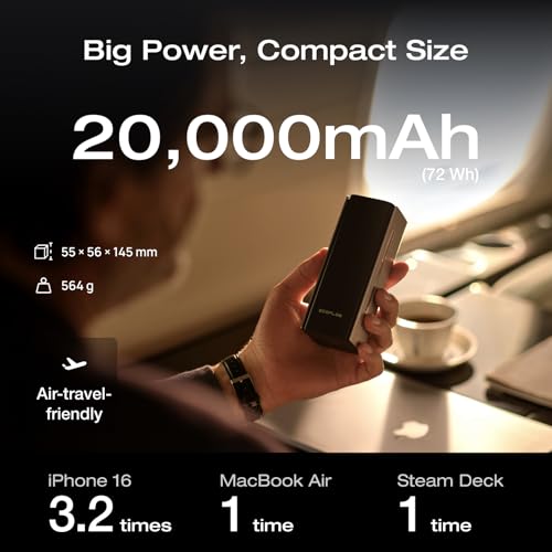 EF ECOFLOW Rapid Pro Power Bank 20000mAh, 230W Max Output with 100W Built-in Cable, 4-Port Portable Charger, Up to 120W Charging Power, Compatible with iPhone 17/16/15/14, Samsung, Laptop and More - Image 3