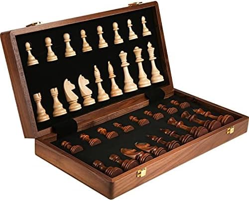 EHVYBDX International Chess Wooden Chess Set Professional Luxury Chess Set Portable Travel Chess Board for Educational Family Birthday Game Chess Gifts - Image 3