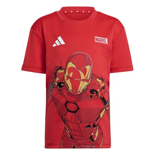 Adidas Unisex-Kids Adidas x Marvel Iron-Man Sportswear T-Shirt Set, Pure Ruby/White, 3 Years - Image 6