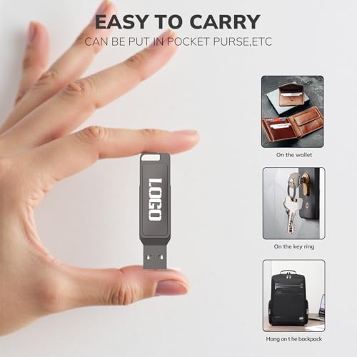 Custom Swivel Metal OTG Flash Drive – Personalized USB 3.0 + Type-C Dual Interface Thumb Drive, Branded Logo USB Stick for Business Gifts, Events, Promotions (100,8 GB) - Image 7