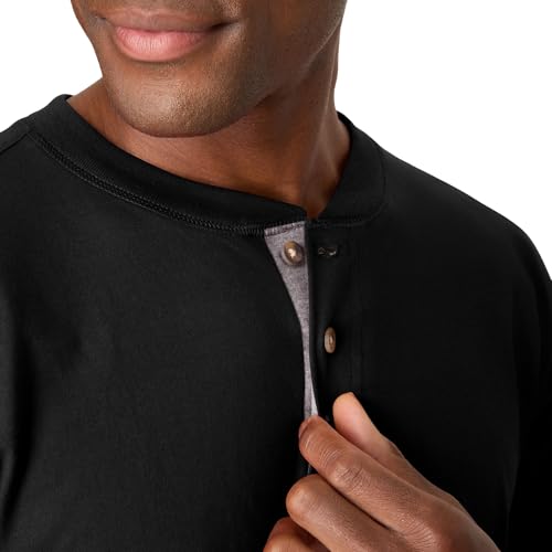 Hanes Mens T-shirts, Beefyt Henley Cotton Long Sleeve, Ebony, 3X-Large US - Image 4