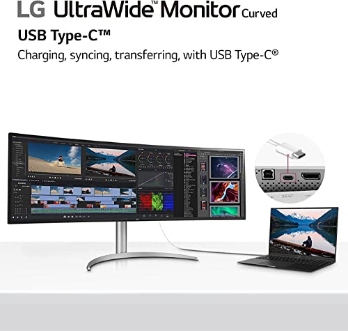 LG 49WQ95C-W 49 Inch 32:9 Curved UltraWide DQHD (5120 x 1440) Nano IPS Monitor, NVIDIA G-SYNC Compatible & AMD FreeSync Premium Pro, HDMI 2.1 & USB Type-C (90W PD), Tilt/Height/Swivel Adjustable - Image 9